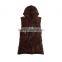 QD30460 Woman Knitted Mink Fur Vest Twist Fur Trim Style Gilet