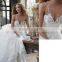 Spaghetti Straps Sweetheart Ivory Organza Wedding Dresses Sexy Open Back Bridal Gowns