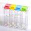 6 Spice Shaker Seasoning Bottle Jar Condiment Storage Container with Tray for Salt Sugar Cruet, Color Random Delivery