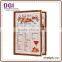 restaurant menu cover printing,PU wood menu cover / catering industry bar menu