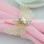 fashionable golden butterfly shape crystal metal alloy napkin rings