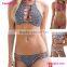 High Neck Tankini Swimsuits Vintage Cut out Two Piece Bikini Set pin up swimwear