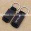 Easy design black leather keychain/zinc allloy keychain leather with woven belt