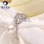 Leopard head natural fresh water pearl engagement ring 9-10mm white pearl