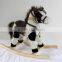 plush rocking horse balance toy with wooden base