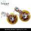 Crystal jewelry yellow sheet round dangle earrings jewelry punk style jewelry 2016