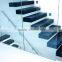 Modern Floating Staircase with Black Treads