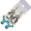 Wholesale Hight Quality Vintage Bohemia Style Love Heart Turquoise Stone Earrings for Women