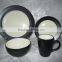 antique style black edge stoneware tableware made in China 16pcs ceramic dinnerware color glaze stoneware dinner set