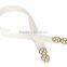 Fashion White pu Slimming Belt Lady With Alloy Flower Fittings Elastic Belt SWF-W15062904