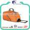 Orange 600d polyester sport duffel bag trolley with handles