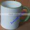 11OZ custom ceramic white coffee mug with color handle color top rim