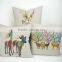 Best-selling deer printed custom plain linen cotton pillow cover