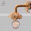 New Style Industrial antique hemp rope wall lamp Edison bulb