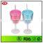 12oz insulated double wall acrylic wine glass with lid and straw