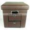 household foldable multipurpose leather storage box with drawer