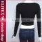 Wholesale black weave sleeves sexy fashion hot latest design sweatshirt