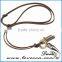 Wholesale Bronze Tone Anchor Pendant Necklace Brown Adjustable Vintage Leather Cord Necklace