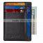 TIANHOOO black 100% soft sheepskin genuine leather credit card holder