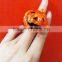 Halloween led flashing pumpkin and skull plastic ring