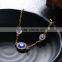 Round Rhinestone Evil Eye Bracelet Gold Chain Bracelet