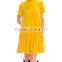 bulk womens clothing Deep Red Pocket Mock Neck Dress short sleeve frock design