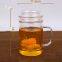 Glass cup kungfu tea cup three part glass cup filter glass cup coffee cup milk cup juice cup for hotel and resturant