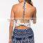 hot sale boho border elegant smocked romper whoelsale