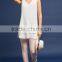 2017 MGOO White Sleeveless Blouse Split Hem Tops Ruffled detail Double Layer Chiffon Fabric Women Longline Tops