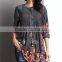 2016 New Women Tops With Charcoal Garden Notch Neck Pin Tuck Tunic Women Blouse Women Clothing GD90426-4