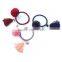 Tassel Wine Red Pom Ball Pattern Wool Elastic Hair Ties Ponytail Holder