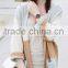 Women Hooded Long Colour Block Cardigan