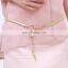 Fashion Thin Belt Fashion Accessories Gold Metal Waist Chain Pendent Diamond Cystal Goldfish studded belts for ladies