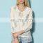 women slim girl long sleeve chiffon serene boho floral white top blouse