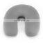 Spandex Microbeads Rest U Shape Pillow Cushion Custom Cute 2 in 1 Plush Soft Stuffed Grey Dog Toy Travel Memory Foam Neck Pillow