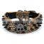 Black Skull Rivet Pet PU Collar Leather Leash Training Dog Rope Pet Neck Chain Pet Supplies