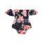 Posh Girl  Navy Flower Jumpsuit Boho Bodysuit Baby Off Shoulder Romper