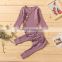 Cotton Fall Winter Baby Outfit Girl Knitted Rompers +  trousers pants 2pcs set Solid color kid girls clothing set