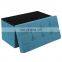 Customized modern and fashion faux linen folded storage stool ottoman bench