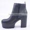 Fashion western high ankle military quality double zipper dance boots with high platform