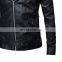 Fashion Men Leather jacket Spring autumn Casual Men Leather Jacket New Male Solid color slim outerwear Size S-3XL