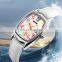 New high-grade embossed leather women fashion bracelet quartz wristwatch