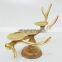 wooden base with gold metal candle holder