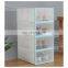 Clear Plastic Stackable Shoe Organizer Bins, Drawer Type Front Opening Shoe Holder Containers
