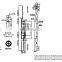 MSWT Zinc Alloy Cabinet Multi-point Locks With Drive Stripe
