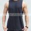 Wholesale High Quality Custom Mens Gym Active Wear Fitness Sports Round Hem Muscle Fit Training Tank Top with Zipper Pocket