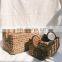 Handmade Water Hyacinth Storage Basket Set of 2 Wicker Basket Storage, Basket With Handle
