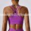 Women Recycled Thin Strap Sports Bras Factory Sales Front Folding Sexy Cross Back Yoga Tops