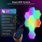 12 piezas de lámpara para decorar paredes de iluminación modular creativa DIY para juegos con sincronización musical de la APP inteligente. Luz LED RGB hexagonal con control remoto