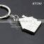 Customized Engraved Logo Zinc Alloy Promotional Metal House Shape Key Ring